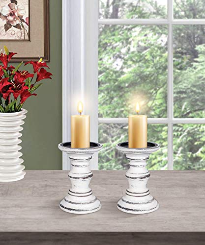 Candle Holder,Candle Holder Set of 2,Tall Candle Holders,Candle Stand,White Candle Holder,Pillar Candle,Wood Candle Holder,Candle Holder Farmhouse,Wooden Candle Holder,Pillar Candle Holder 11" High