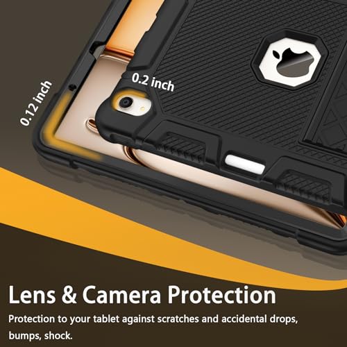 Rantice iPad Air Case 11-inch M2 (2024) /iPad Air 5th/4th Gen 10.9", Shockproof Rugged Case with Kickstand & Pencil Holder, Drop Protection, Compatible with iPad Air 6th/5th/4th Gen, Black