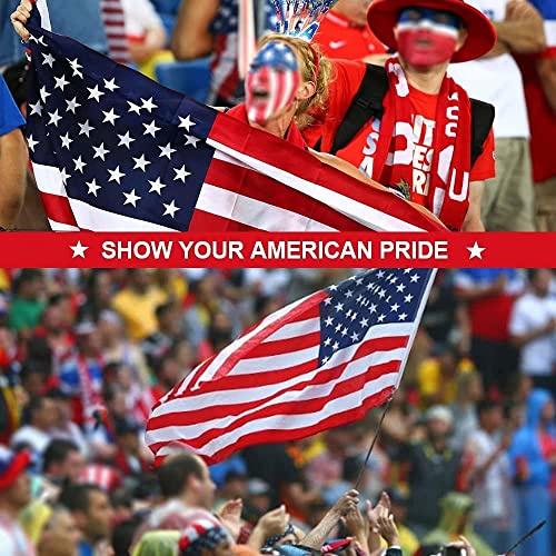 American Flag 10x15, USA Flags for Outdoor Indoor, 300D Heavy Duty Durable, Deluxe Embroidered Stars, Brass Grommets, Sewn Stripes, Vivid Color, Fade Resistant and waterproof (10X15 FT USA FLAG)