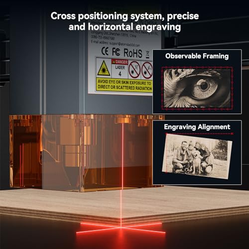 ATOMSTACK 12W Laser Engraver, A10 PRO V2 Laser Cutter, 0.06mm High Accuracy Laser Engraving Machine for Wood and Metal, Dark Acrylic, Glass, Leather, Engraving Area 15.7 "x15.7"
