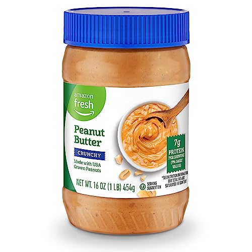 Amazon Fresh, Crunchy Peanut Butter, 16 Oz