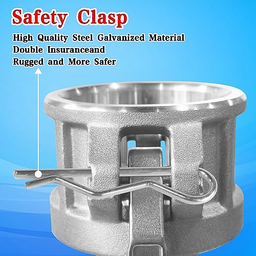 2Pcs (Type B) Cam Lock Fitting, 1inch Cam Groove Hose Fittings, Female Cam Lock & Male NPT Thread Camlok Couplings with, Aluminum Cam Groove Fitting, for Industrial & Agriculture