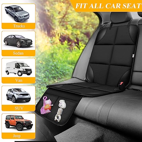 Meolsaek Car Seat Protector for Child Car Seat, Durable 600D Fabric Waterproof Car Seat Cover with Thick Pad Non-Slip Backing (No Imprints)