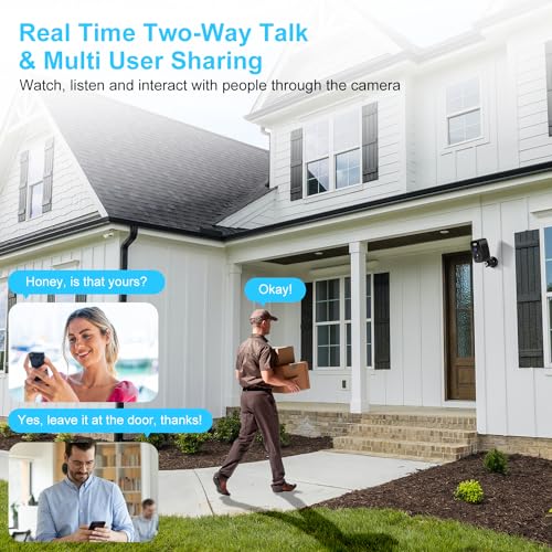 Security Cameras Wireless Outdoor, 2K 3MP Battery Powered Outdoor Camera Wireless WiFi Color Night Vision Motion Detection Surveillance Home Siren Alarm 2-Way Talk IP66 Waterproof Cloud/SD Storage