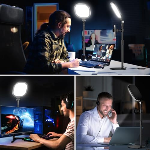 Zoom Lighting for Computer, Desk Lighting for Video Calls, 30 Light Models Adjustable Video Conference Light Webcam Lighting, Ring Light with Stand for Home Office CRI 97.8