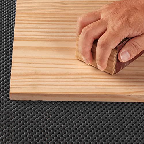 POWERTEC Non Slip Mat for Woodworking, Anti-Slip Drawer Shelf Liner, 24 x 48in Router Mat, Grip Mat for Shelves, Tool Box, Cabinet, Router, Drawer, Sander, Work Bench - Black (71014)