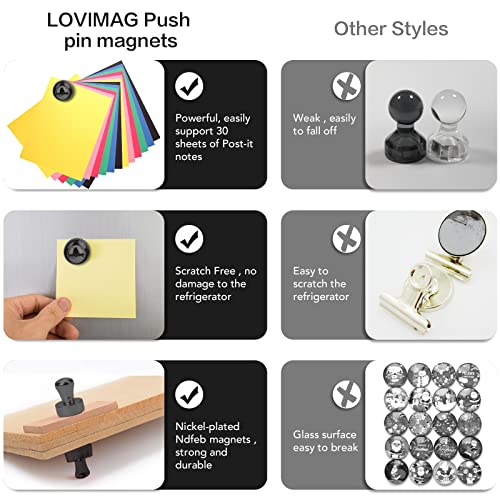 LOVIMAG 20 PCS Refrigerator Magnets, White Fridge Magnets Strong Magnets for Whiteboard, Small Neodymium Magnets Ideal for Push Pin Magnets, Office Magnets, Classroom Magnets, Map Magnets