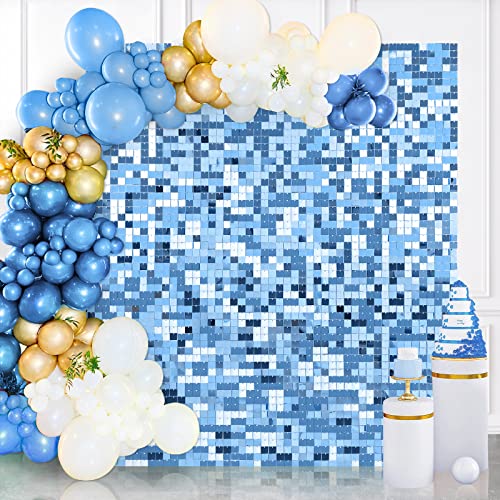 Shimmer Wall Panels Backdrop Decoration: Sparkly Square Shimmer Wall Decor for Balloon Garland Arch Kit Valentine's Day Birthday Party Supplies 18 Panels