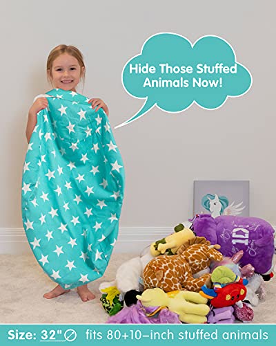 Aubliss Stuffed Animal Bean Bag Storage Chair (Light Pink Dot, X-Large (48''))