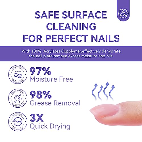 SAVILAND Nail Dehydrator and Primer: Acid-Free Natural Nail Dehydrator and Nail Primer & Protein Bonding Acrylic Nail Kit Gel Nail Polish Superior Bonding Acrylic Nail Supplies Profession Salons