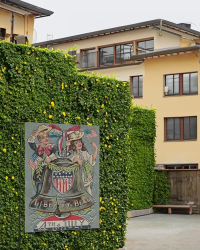 4th of July Garden Flag 12 x 18 Double Sided- American Liberty Bell & Patriotic Children, Celebratory Outdoor Decor for Independence & Memorial Day Festivities