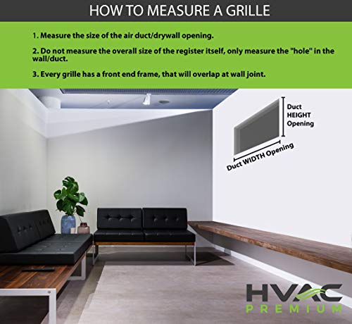 12" x 4" - 1-Way Air Vent - Adjustable Aluminum Curved Blades - Maximum Airflow - HVAC Grille
