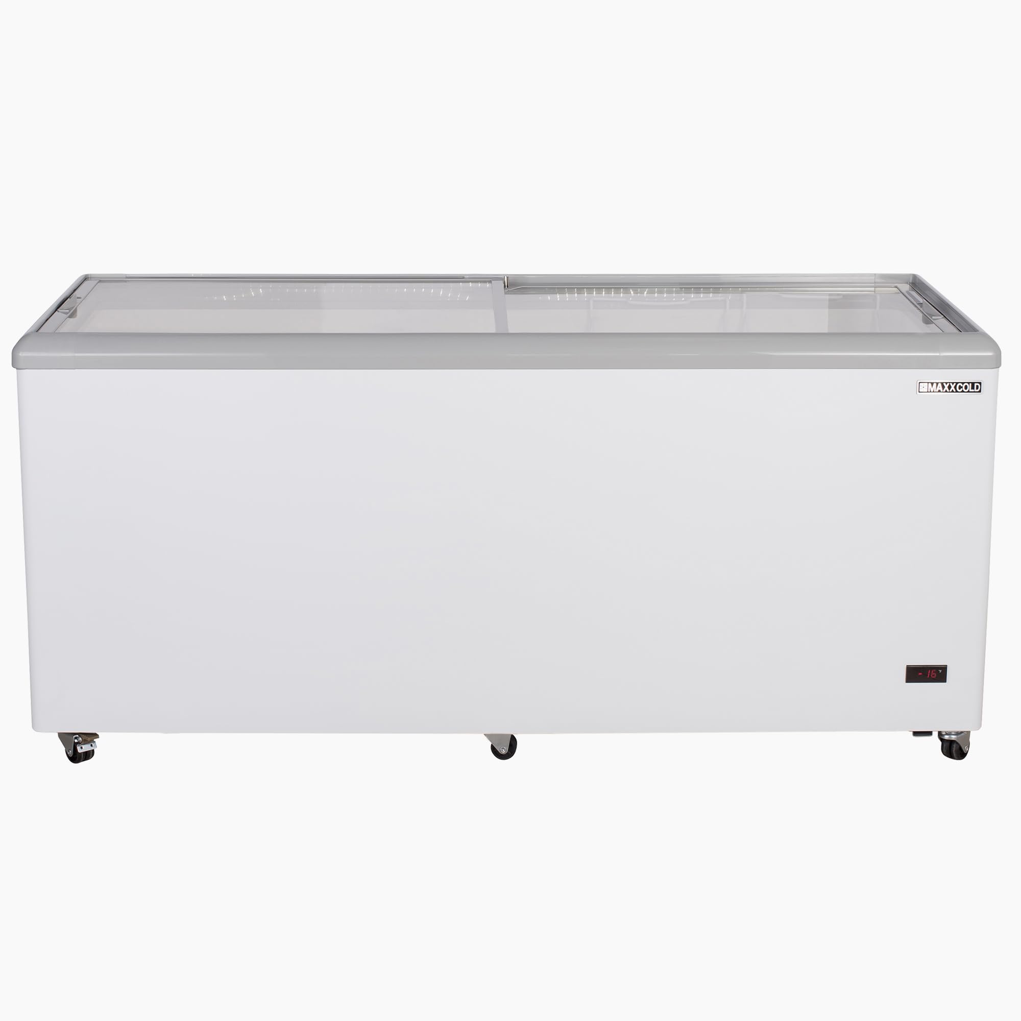Maxx Cold MXDC-12 Commercial Ice Cream Dipping Cabinet Freezer with Curved Glass, Holds up to Twenty Two (22) Flavor Tubs, 70-Inch, White