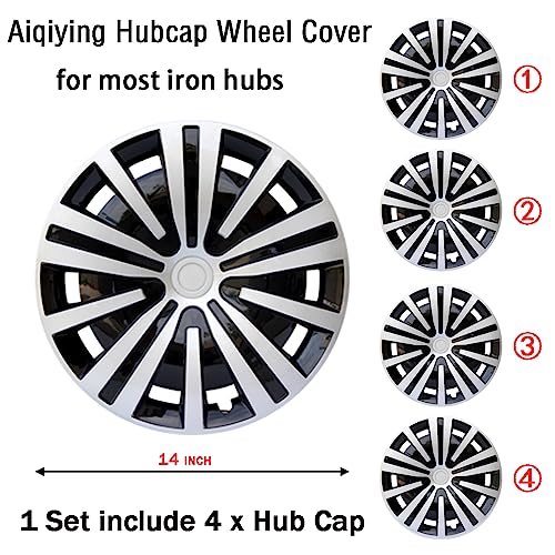 Hubcap Wheel Cover Replacement R14 Hub Caps Universal Wheel Rim Cover ABS Material Exterior Accessories for Car Truck SUV Sedan -Set of 4