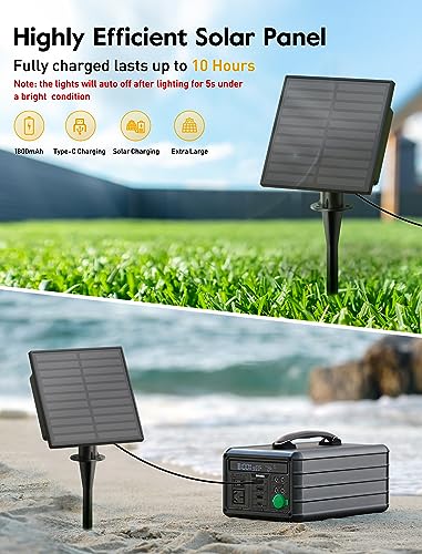 Minetom Solar Outdoor Lights - 38 Ft Solar String Lights with 15 G40 Shatterproof LED Bulbs, Commercial Waterproof Solar Powered Patio Hanging Lights for Outside Backyard Garden Decor