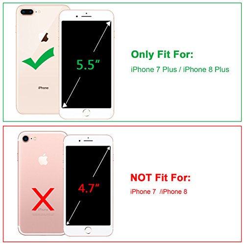 BENTOBEN Compatible with iPhone 8 Plus Case, iPhone 7 Plus Case, 2 in 1 Slim Hybrid Shockproof Hard PC Bumper Rugged Drop Protective Phone Case Cover for iPhone 8 Plus / 7 Plus 5.5 inch, Pink/Mint