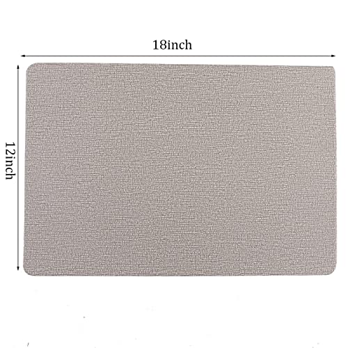 Placemats Indoor Set of 6 Wipeable Faux Leather Plaid Placemats Waterproof Reversible Buffalo Check Place Mats Table Mats Patio Placemats Heat Resistant Anti Oil Washable Decorate for Dining Table