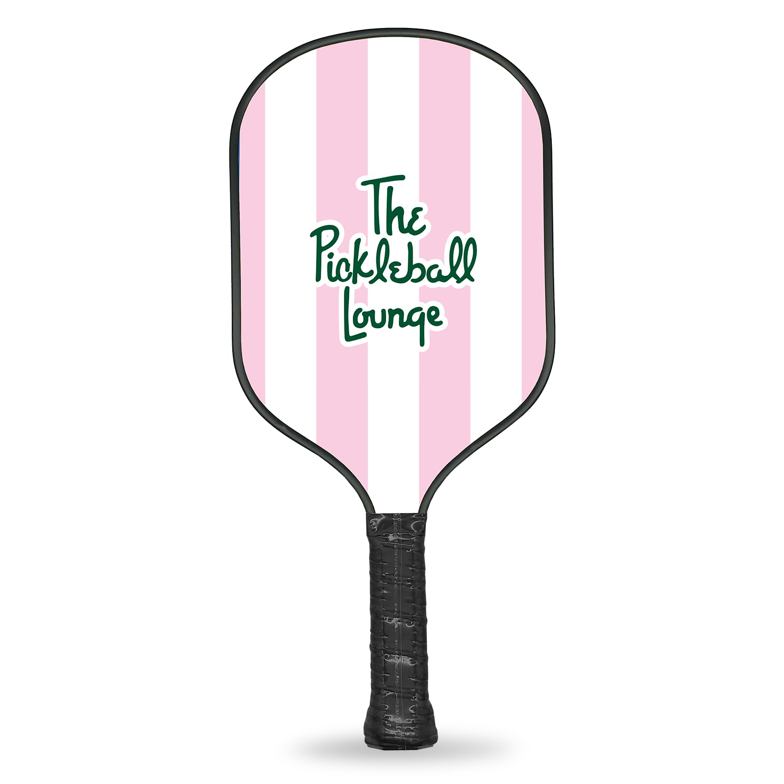 Jill & Ally Lounge Pink Pickleball Paddle, Carbon Fiber Materials, 16.5” x 7.5", Extra Long Handle, Vegan Leather PU Grip, Unique Edge Guard All Skill Levels