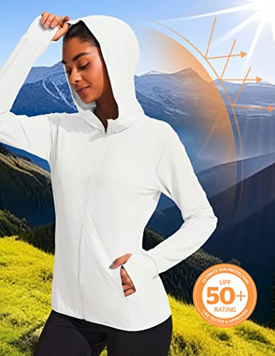 COOrun Women Golf Jackets UPF 50+ Sun Protection Shirts Full Zip Athletic Jacket Long Sleeve Sun Shirt Hiking Zipper Pockets