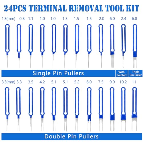 POVTIMS Car Terminal Removal Tool Kit 130pcs Pin Extractor Tool Set Wire Terminal Release Tool Cable Stripper Cutter Tire Repairs Tools for Automotive Car Household Devices