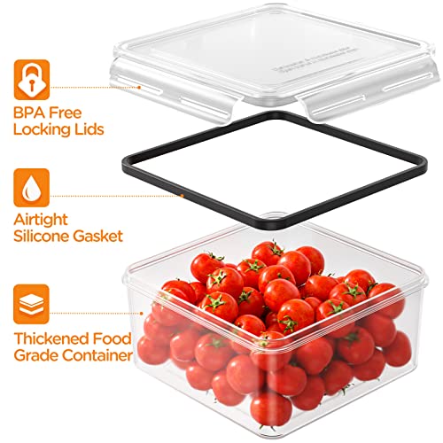 HOMETALL 50-Piece Food Storage Containers with Lids (25 Containers & 25 Lids), Airtight Reusable Meal Prep Containers for Lunch, Plastic Kitchen Storage Containers with Labels & Marker Pen