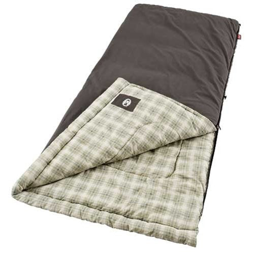 Coleman Heritage Big & Tall 10°F Flannel Sleeping Bag, XL Sleeping Bag Fits Adults up to 6ft 7in Tall, Machine Washable, Great for Camping, Hunting, Guests, & More