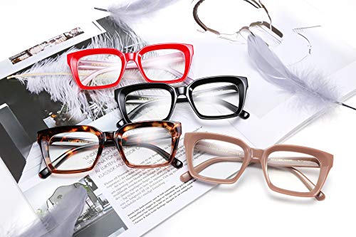 FEISEDY Glasses Frame Womens, Square Thick Eyeglasses Frame, Classic Eyewear for Men B2461