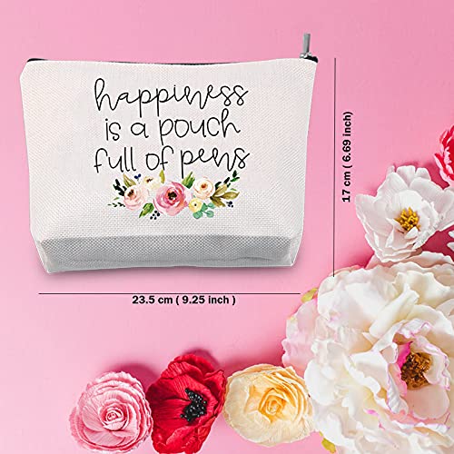 TSOTMO Happiness is a pouch full of gift Teacher Gifts Teacher Pouch Teacher Accessories Bag (Full of Pens)