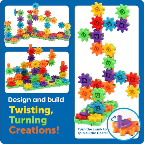 Learning Resources Gears! Gears! Gears! Super Building Toy Set - Building Toys, STEM Activities, Fine Motor Skills, Toddler Engineers Kit, , Construction Bots, Kindergarten Science, Gifts for Kids