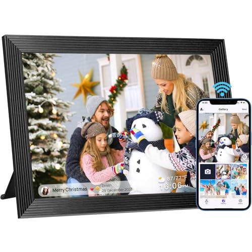 𝟯𝟮𝗚𝗕 Smart Digital Photo Frame, 10.1-Inch WiFi Digital Picture Frame with 1280x800 IPS FHD Touchscreen, Auto-Rotate Wall Mountable TF Card, Easy Share Photos/Videos via Uhale App from Anywhere