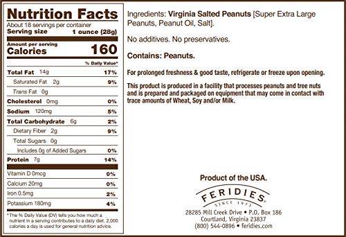 4 Pack-18oz Can Salted Virginia Peanuts