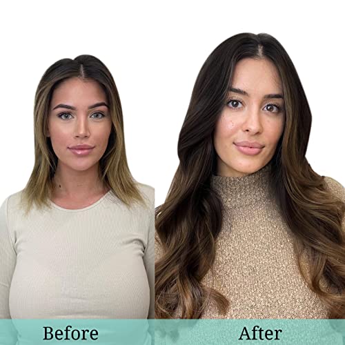 DOORES Hair Extensions Real Human Hair, Balayage Ash Blonde Highlighted Platinum Blonde 24 Inch 120g 7pcs, Hair Extensions Real Human Hair Clip in Remy Hair Extensions Natural Hair Extensions Straight