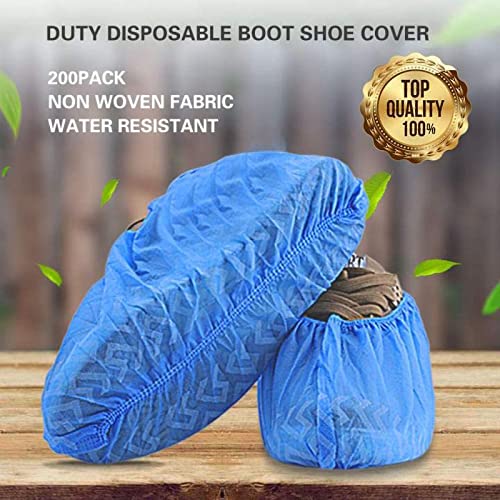 Tomus-UNI X-Large Disposable Boot & Shoe Covers 200 Pack (100 Pairs),| Fit Shoe Sizes to Men's 13, Non-Slip, Durable, Indoor | Protect Your Home, Floors and Shoes