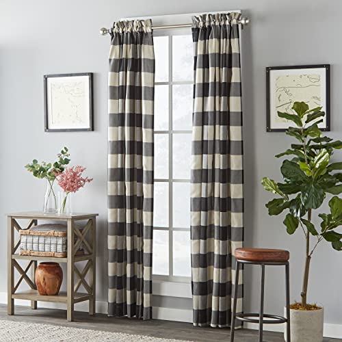 SKL Home Grandin Curtain Panel, 40" x 63", Black/Natural