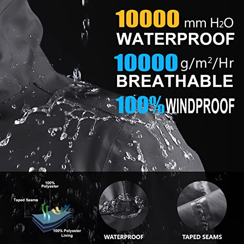 33,000ft Men's Waterproof 3-in-1 Ski Jacket, Warm Mountain Windbreaker Snow Rain Jackets Winter Coat with Puffer Jacket