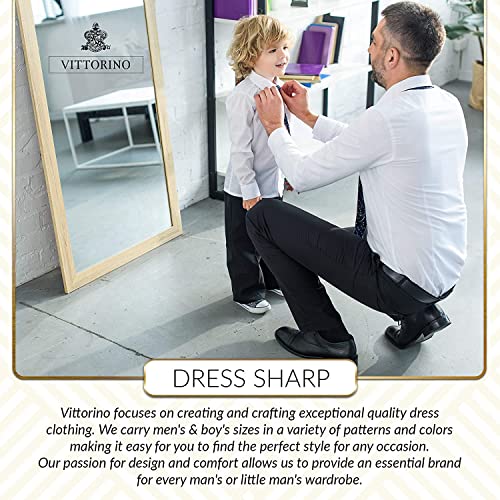 Vittorino Boys 4 Piece Suit Set with Vest, Dress Shirt, Bow Tie, Pants & Pocket Square | Big & Little Kids Formal Apparel AV232729-2T