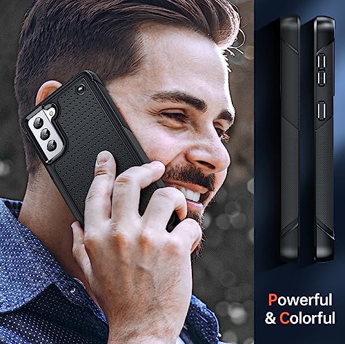 LeYi for Samsung Galaxy S21+ Plus Case, Samsung S21 Plus Case 5G, Shockproof Heavy Duty Dual Layer Protective Hard PC Textured Back & Soft Bumper Case for Galaxy S21 Plus, Black