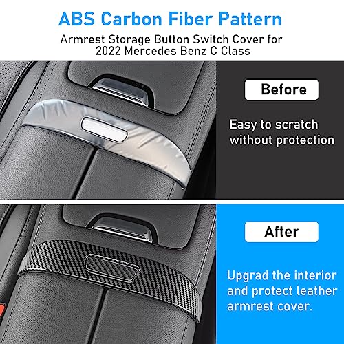 TTCR-II Compatible with 2022-2024 Mercedes Benz C Class Console Covers, for 2023-2024 GLC Class Center Console Covers, 2 Pcs Center Console Covers for Mercedes W206 and X254 (Not Real Carbon Fiber)