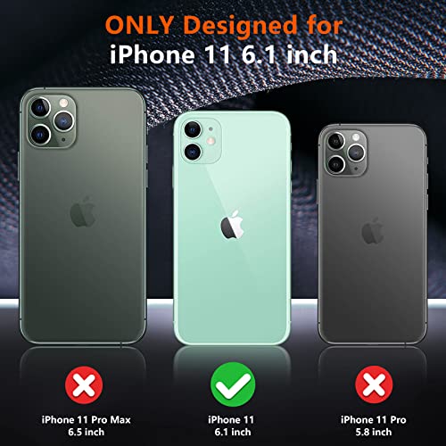 SPIDERCASE Shockproof for iPhone 11 Case,[10 FT Military Grade Drop Protection],with 2 pcs[Tempered Glass Screen Protector+Camera Lens Protector] Heavy Duty Full-Body Protective Phone Case, Black