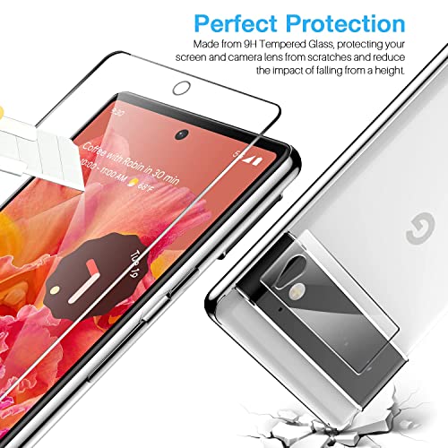 LK 3 Pack for Google Pixel 7 Screen Protector with 2 Pack Camera Lens Protector [Fingerprint Unlock Compatible] 9H Tempered Screen Protector Google Pixel 7, Case Friendly