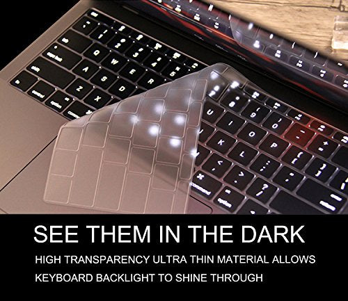 CaseBuy MacBook Air 13 inch Keyboard Cover for 2012-2017 MacBook Air 13 Inch A1369 A1466 & MacBook Pro 13 Inch, 15 Inch(with or Without Retina Display, 2015 or Older Version), Black
