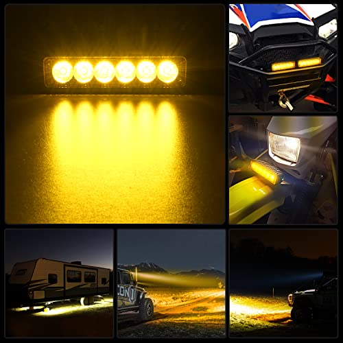 Nilight Led Pods 2PCS 6 Inch 60W Flood Spot Beam Combo LED Light Bar Driving Fog Off Road Lights 12V/24V for Trucks UTV ATV Marine Boat Golf Cart Trailer