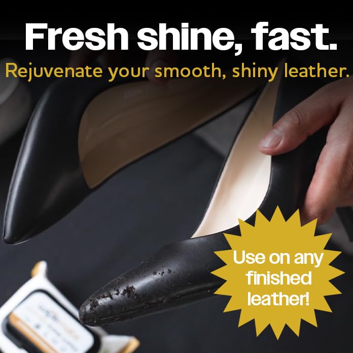 WIPEMATE Leather Individually Wrapped Leather Cleaning & Conditioning Shine Wipes for Leather Apparel, Furniture, Bags, Automobile, Shoes & ALL Other Leather Accessories – (30 Count)