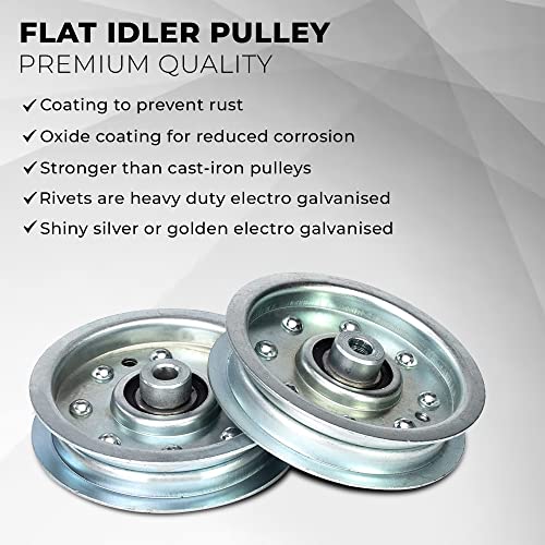 Virtionz 756-0627 Flat Heavy Duty Idler Pulley Repalces 756-0627B 756-0627D 956-0627 756-0365 956-0365,fits 46" Decks for 600 and 800 Series (1993 and Newer)2pack