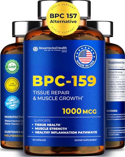 Ressurected Health BPC 157 Alternative - High Potency BPC-159 for Muscle & Workout Recovery - Research Proven Quality - 60 Capsules, 1000 mcg