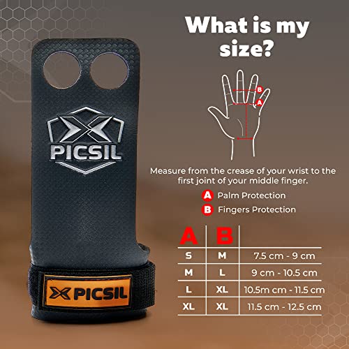 PICSIL RX Grips for Cross Training and Gymnastics, Carbon Fibre Material, Use with Magnesium, Grip on All Surfaces and Bars, Designed for All Athletes
