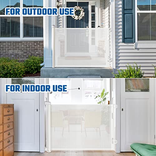 Retractable Baby Gate, 33" Tall, Extends up to 55" Wide, Child Safety Gate for Doorways, Stairs, Hallways, Indoor/Outdoor(Black)