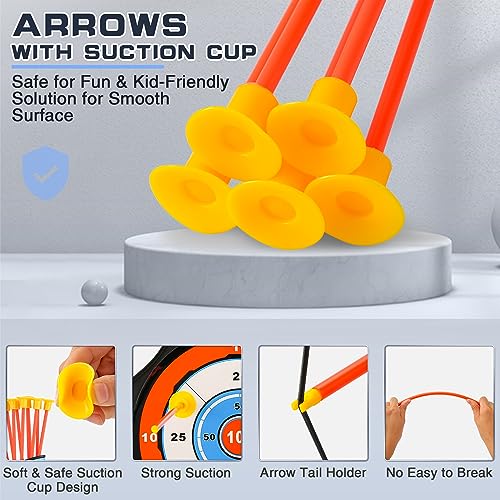 Handwell Archery Toy Set for Kids, Bow and Arrow Set with 10 Suction Cup Arrows, LED Light Up Archery Set with Standing Target & Quiver, Bow and Arrows Set Toy Gift for Boys Girls Children Age 3-12