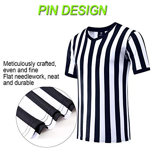 Shinestone Referee Shirt,V Neck Referee Umpire Shirt Jersey for Football and Sports for Christmas