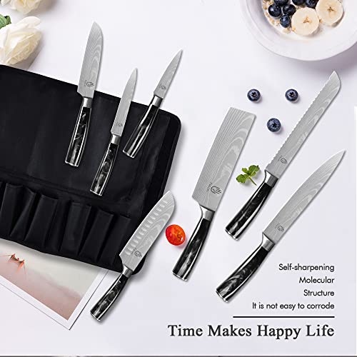 FULLHI Knife Set, 14pcs Japanese Knife Set, Premium German Stainless Steel Kitchen Knife Set